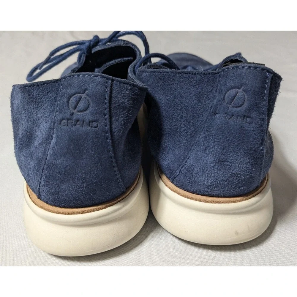 COLE HAAN 2.ZEROGRAND Men 10.5 M Plain Toe Oxford Marine Blue Suede Ivory C25237